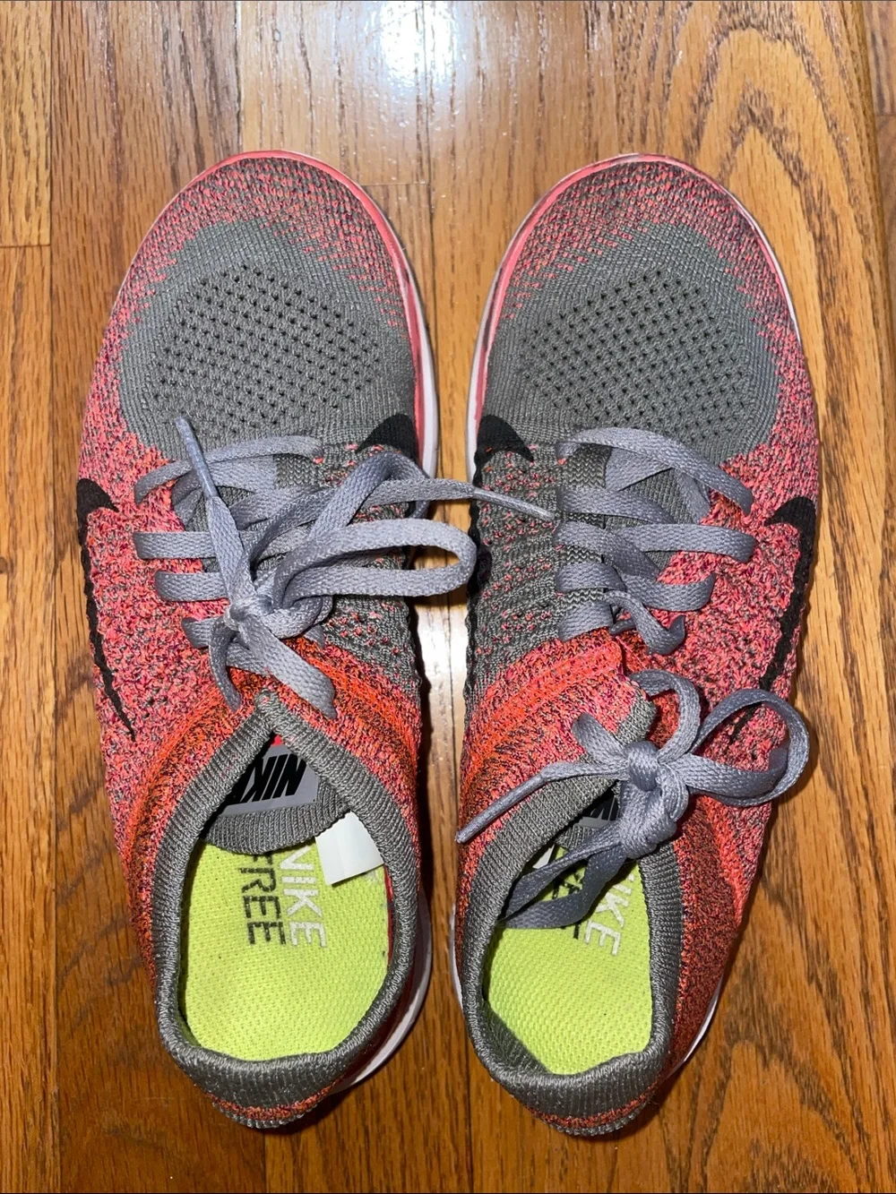 Nike Women’s Flyknit Running Shoes - Gray and Pink